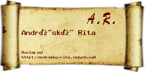 Andráskó Rita névjegykártya