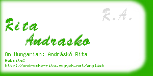 rita andrasko business card