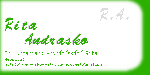 rita andrasko business card